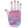 Party handschoenen visnet paars/blauw/roze