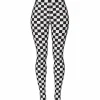 Party Legging zwart wit geblokt - one size
