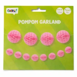 Pompom Slinger Roze 2,5 meter
