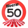 PomPom tafeldecoratie verkeersbord 50 jaar