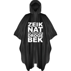 Poncho Zeiknat herbruikbaar zwart/wit one size