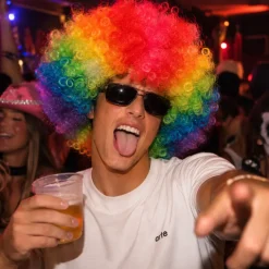 Pruik clown regenboog