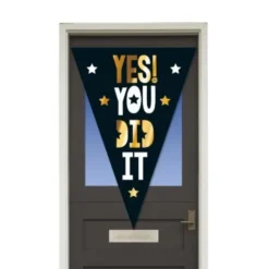 Puntvlag "You did it" zwart/goud 100 x 150cm