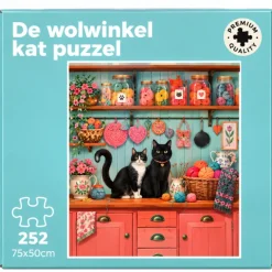 Puzzel De Wol Winkel Kat 252 stuks