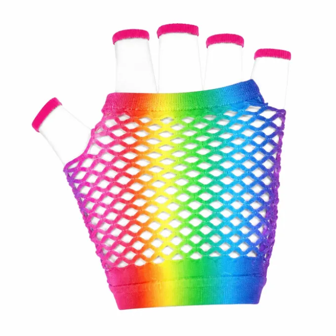Regenboog handschoenen party
