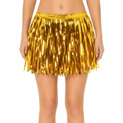 Rokje glitter folie goud one size