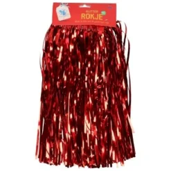 Rokje glitter folie rood one size