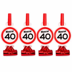 Rolfluitjes verkeersbord 40 jaar - 4 stuks