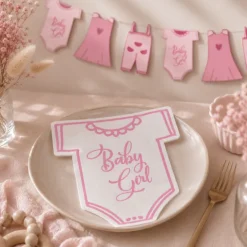 Servetten babyromper roze - 16 stuks