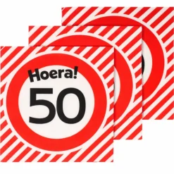 Servetten verkeersbord 50 jaar - 20x