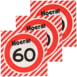 Servetten verkeersbord 60 jaar - 20x
