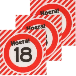 Servetten verkeersbord 18 jaar - 20x
