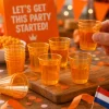 Shotglazen oranje plastic 20 ml - 24 stuks