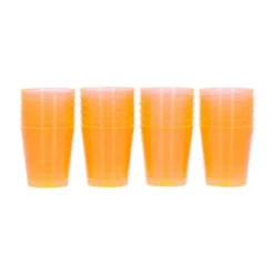 Shotglazen oranje plastic 20 ml - 24 stuks