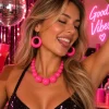 Sieradenset neon roze
