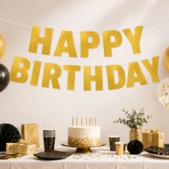 Slinger Happy birthday goud 40cm 7m