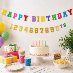 Slinger Happy Birthday - personaliseerbaar leeftijd (6 meter)