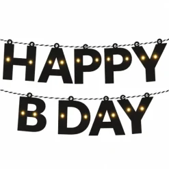 Slinger Happy birthday zwart led verlichting 3m