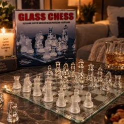 Spel glazen schaakbord