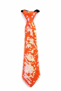 Stropdas pailletten oranje