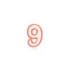 Taartkaarsje cijfer 9 rood/wit