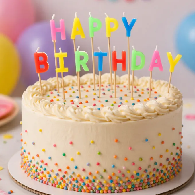 Taartkaarsjes multikleur Happy Birthday – 13 stuks