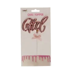 Taartprikker babyshower girl roze