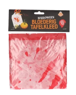 Tafelkleed bloederig wit/rood 137x274cm