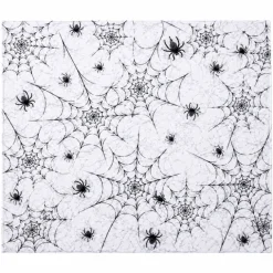 Tafelkleed Halloween plastic zwart/wit 260 x 130cm