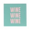 Tegeltje 'Wine' - groen met roze - 10x10 cm