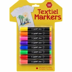 Textielstiften meerkleurig 6 stuks