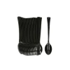 Theelepeltjes - herbruikbaar - plastic - zwart - 24 stuks