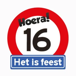 Verkeersbord Hoera 16