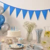 Vlaggenlijn glitter blauw groot - 6m (10 vlaggen)