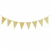 Vlaggenlijn glitter goud groot - 6m (10 vlaggen)