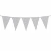Vlaggenlijn glitter zilver klein - 6m (12 vlaggen)