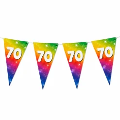 Vlaggenlijn regenboog folie 70 jaar - 6m