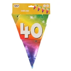 Vlaggenlijn regenboog folie 40 jaar - 6m