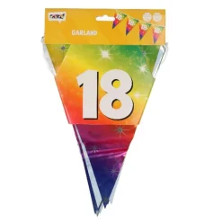 Vlaggenlijn regenboog folie 18 jaar - 6m