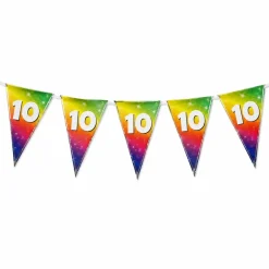 Vlaggenlijn regenboog folie 10 jaar - 6m