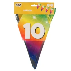 Vlaggenlijn regenboog folie 10 jaar - 6m
