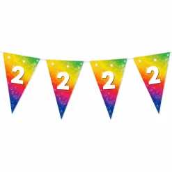 Vlaggenlijn regenboog folie 2 jaar - 6m