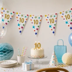 Vlaggenlijn Sterren 10 jaar - 6 meter