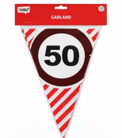 Vlaggenlijn verkeersbord 50 jaar - 3m