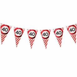Vlaggenlijn verkeersbord 40 jaar - 3m
