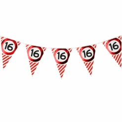 Vlaggenlijn verkeersbord 16 jaar - 3m