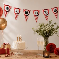 Vlaggenlijn verkeersbord 18 jaar - 3m