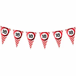 Vlaggenlijn verkeersbord 18 jaar - 3m
