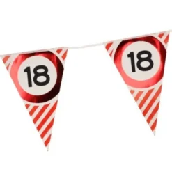 Vlaggenlijn verkeersbord 18 jaar - 3m