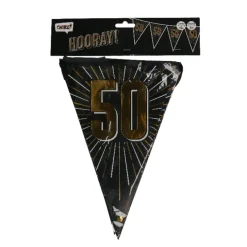 Vlaggenlijn zwart/goud 50 jaar - 5m